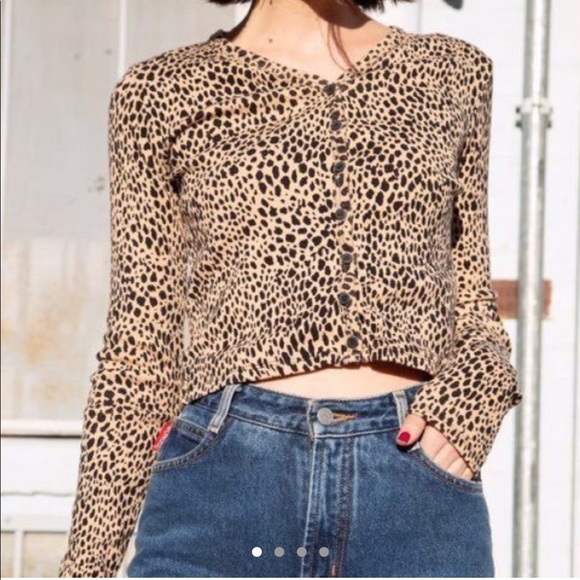 Brandy Melville Sweaters - Brandy Melville cheetah paige top
